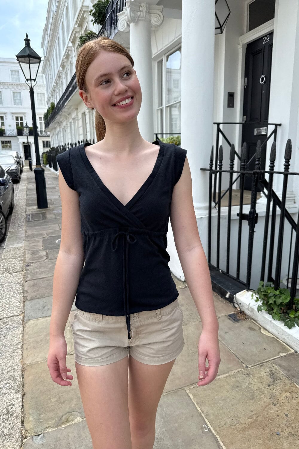 Amara Tie Top | Black / XS/S