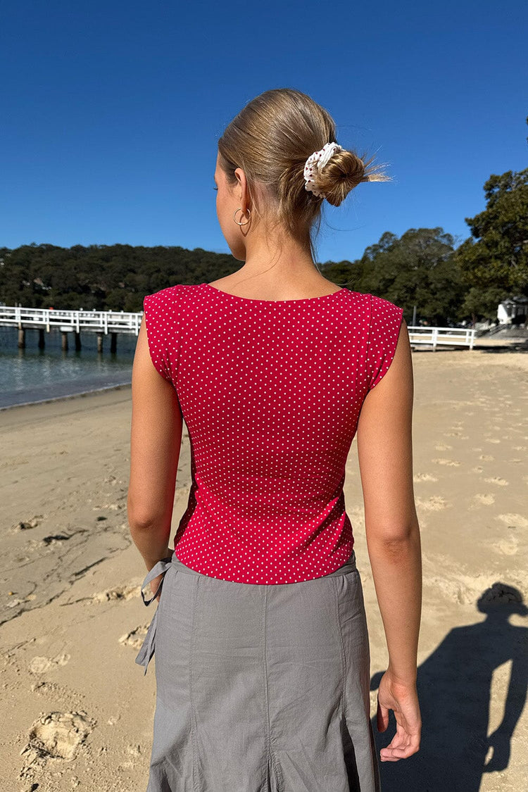 Amara Polka Dots Tank | Red with White Polka Dots / XS/S
