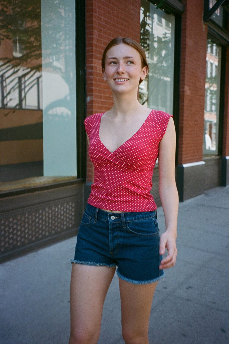 希少✨ Y's ワイズ DOT PRINT DRAPED TANK TOP M Amara Polka Dots Tank – Brandy Melville