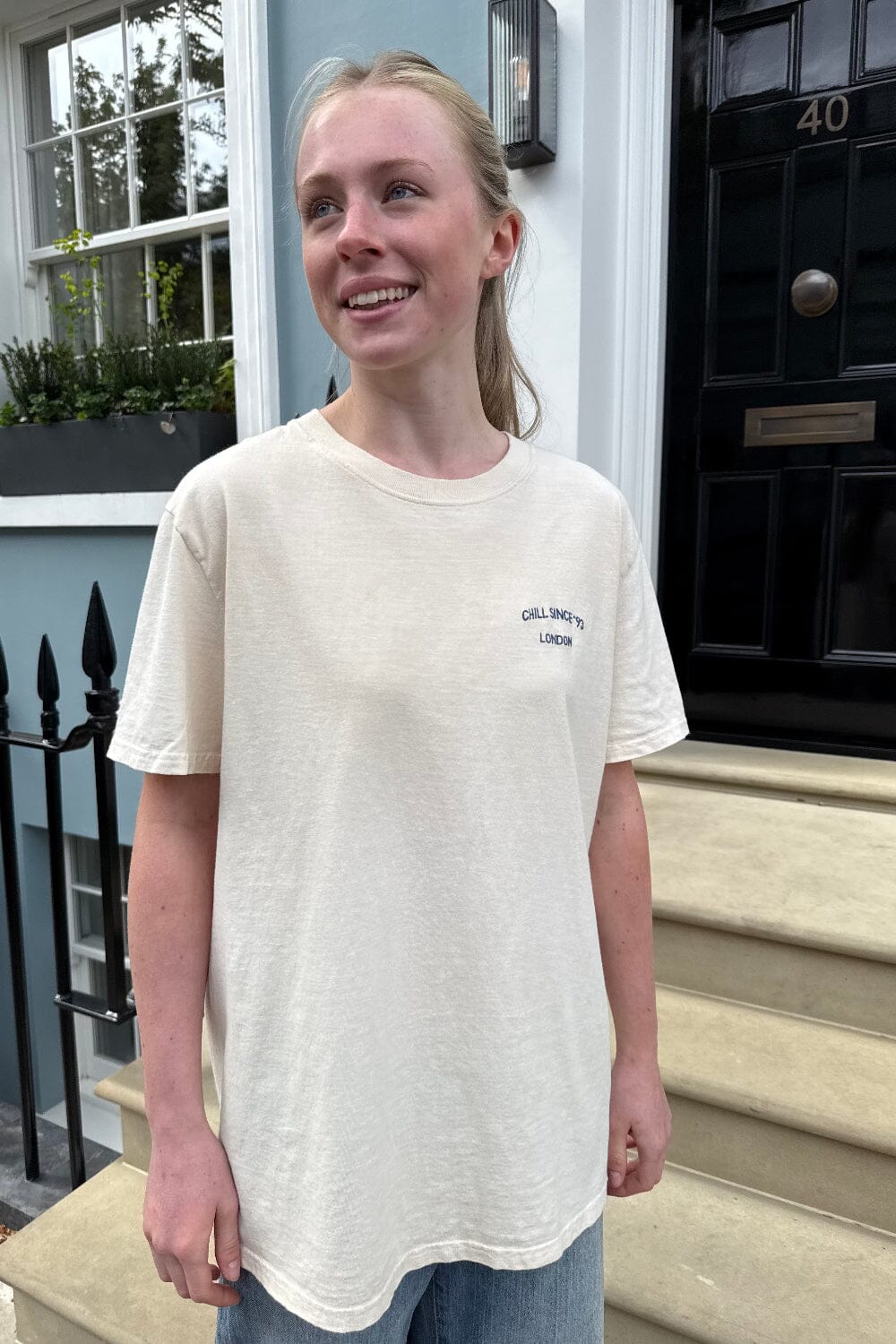 Penelope Chill Since London Top | Cream / Oversized Fit