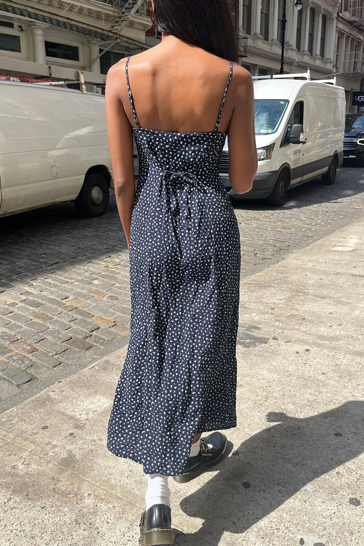 Brandy Melville, Dresses, Iso Brandy Melville Maxi Midi Colleen Dress  With Floral Pattern Navy Blue