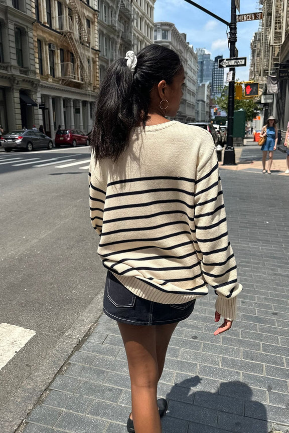 Brianna Cotton Thin Stripe Sweater Brandy Melville