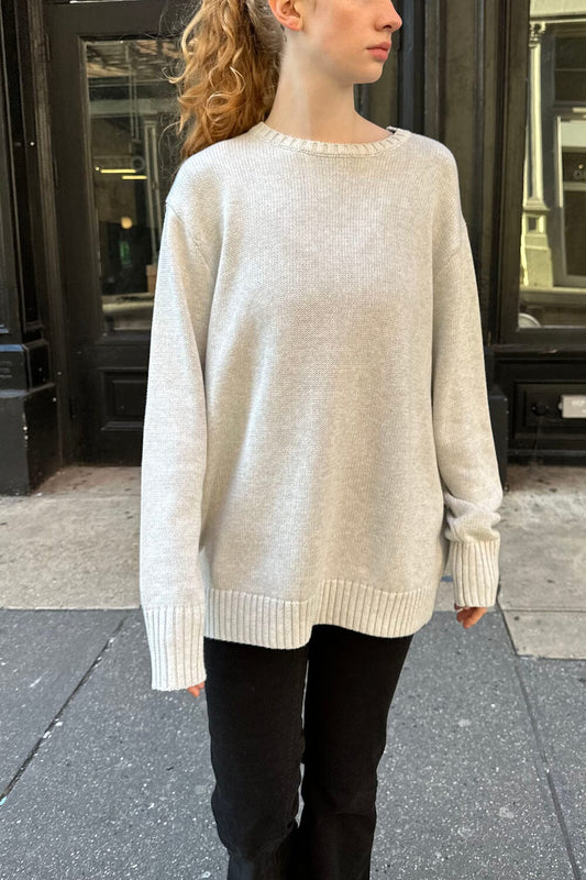 Brianna Cotton Sweater | Silver Grey / Oversized Fit