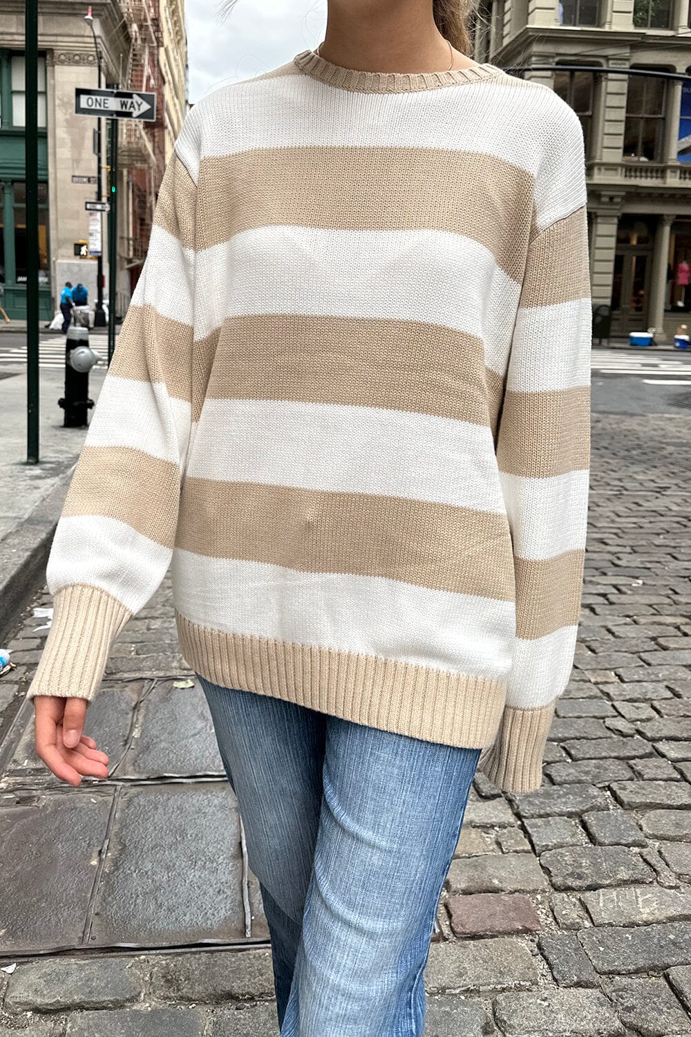 Brianna Cotton Thick Stripe Sweater