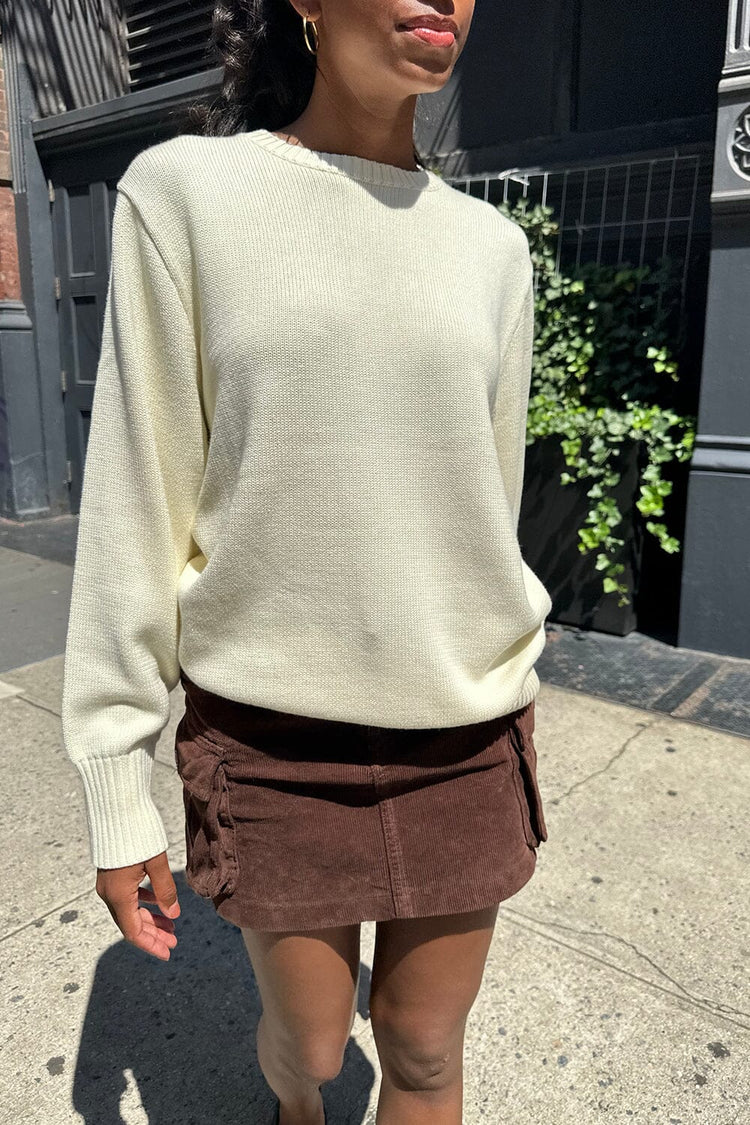 Brianna Cotton Sweater | Ivory / Regular Fit
