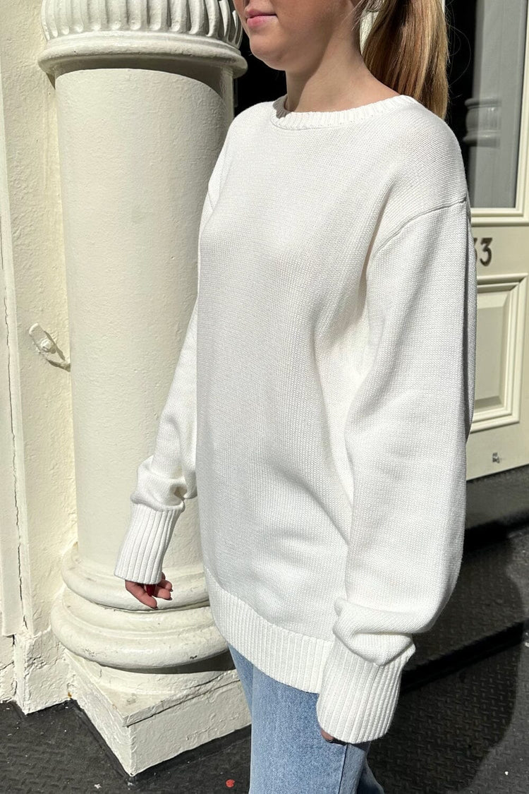 Brianna Cotton Sweater | Natural White / Regular Fit