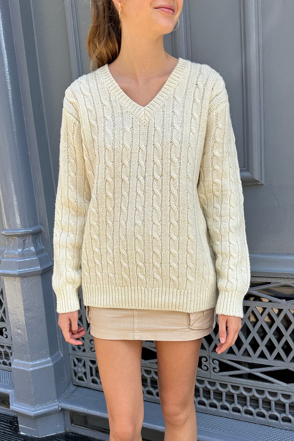 Nikki Heavy Wool Cable Knit Sweater – Brandy Melville