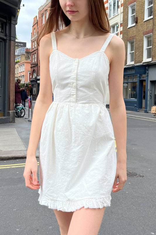 Tianna Raw Hem Dress | Natural White / XS/S