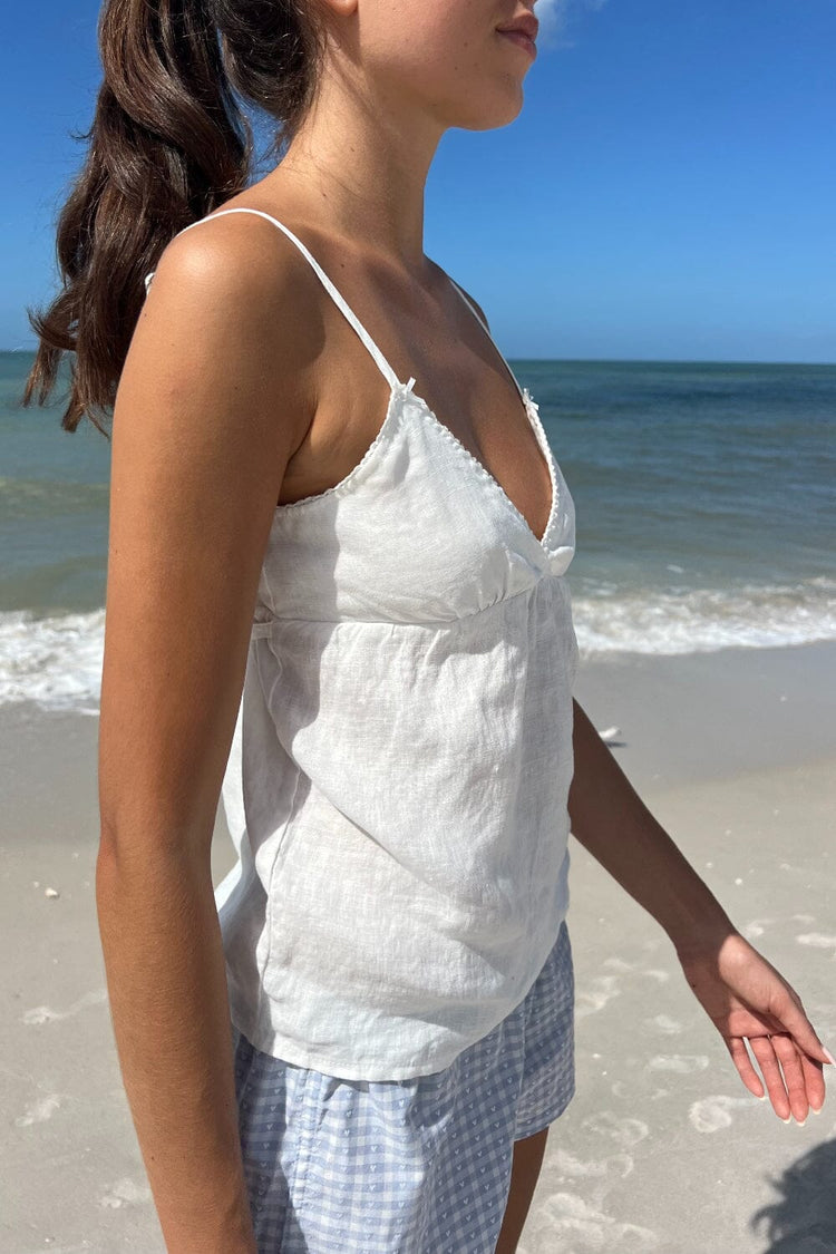 Edith Linen Tank | Natural White / XS/S