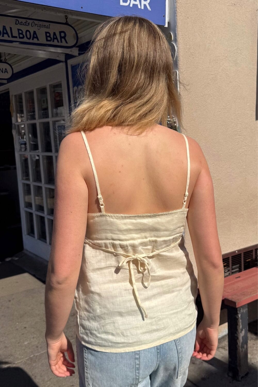 Edith Linen Tank | Pastel Yellow / S