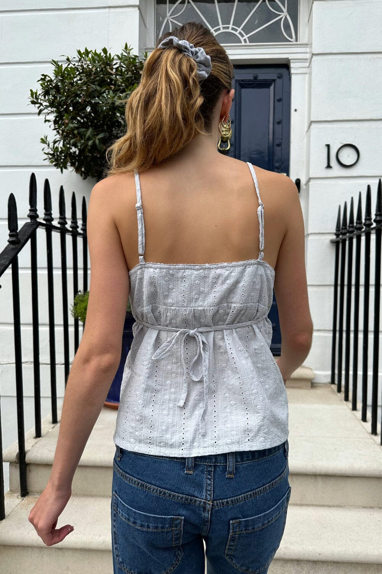 Edith Pointelle Tank | Light Blue / XS/S