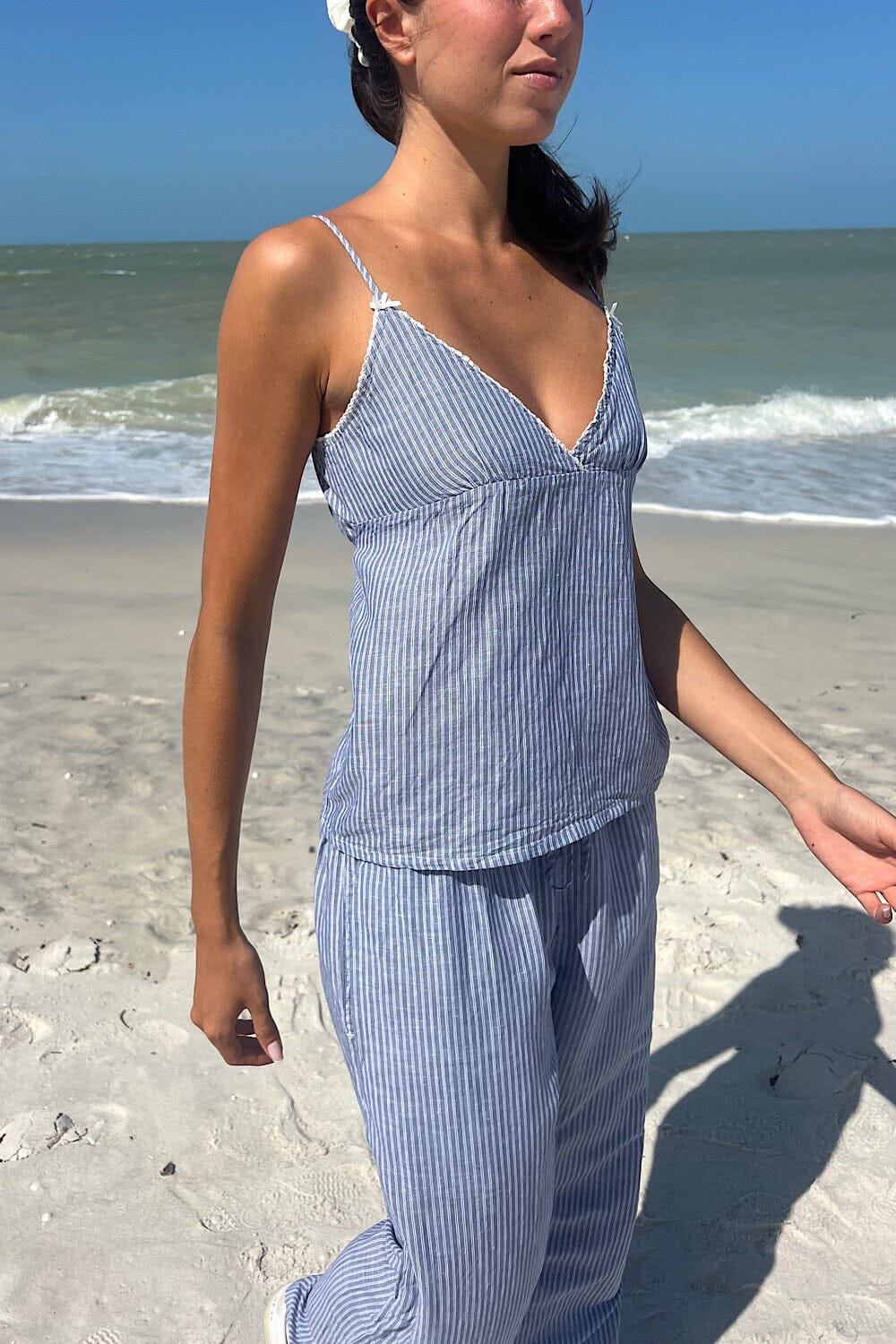 Blue with White Vertical Stripes / S