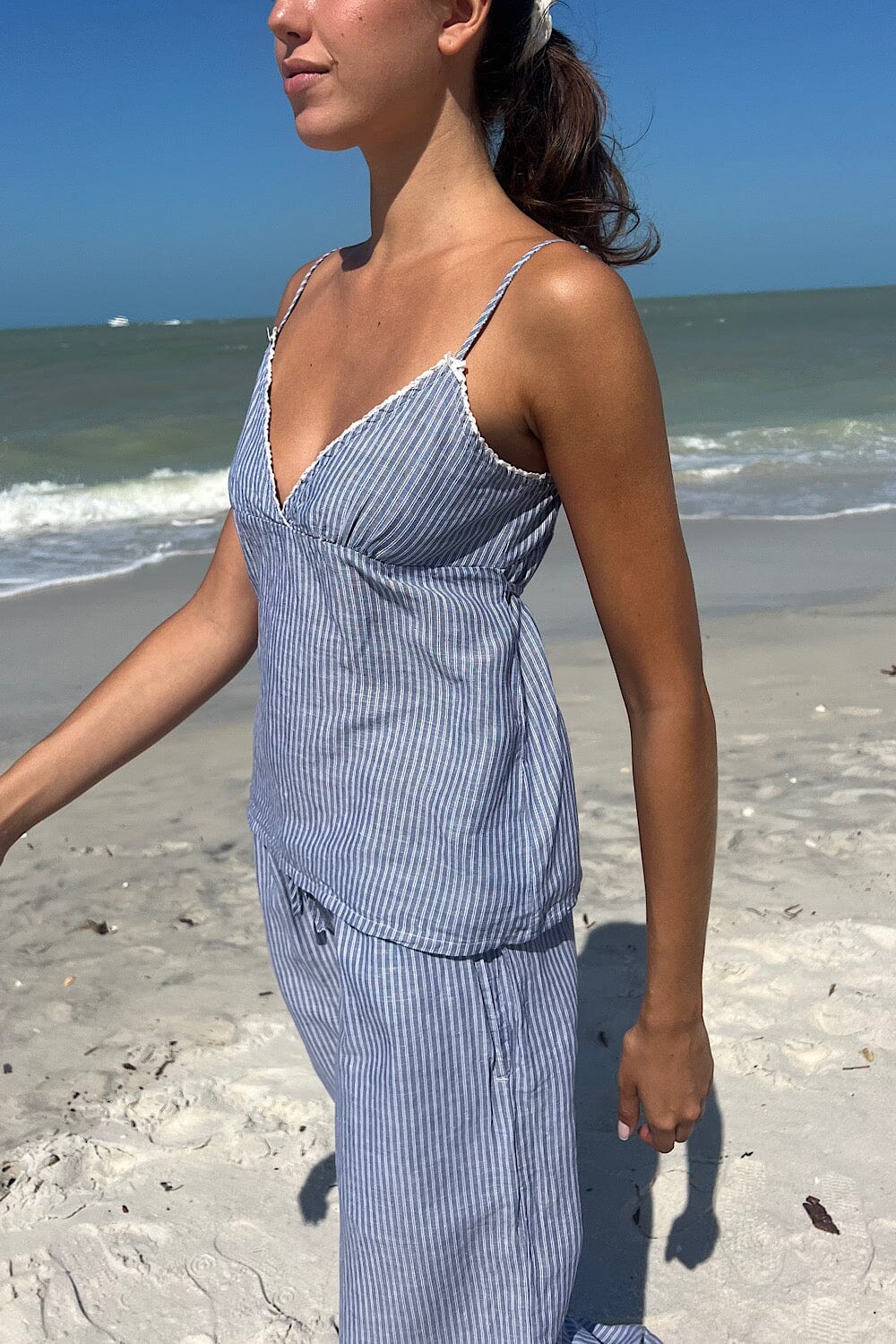 Blue with White Vertical Stripes / S
