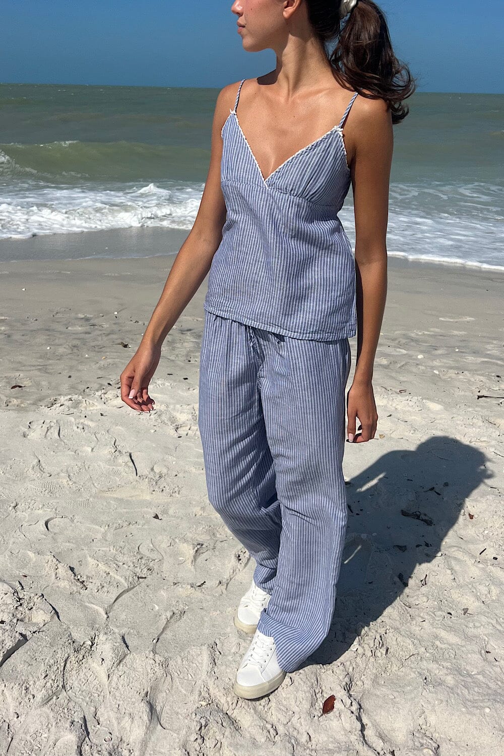 Blue with White Vertical Stripes / S