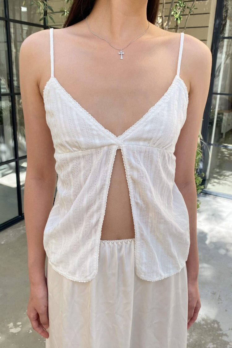 Edith Eyelet Tank | White / XS/S