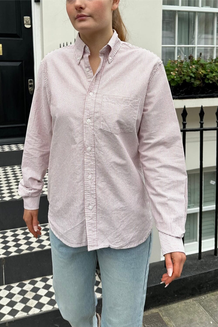 Stephanie Stripe Top | Pink and White Stripes / S/M