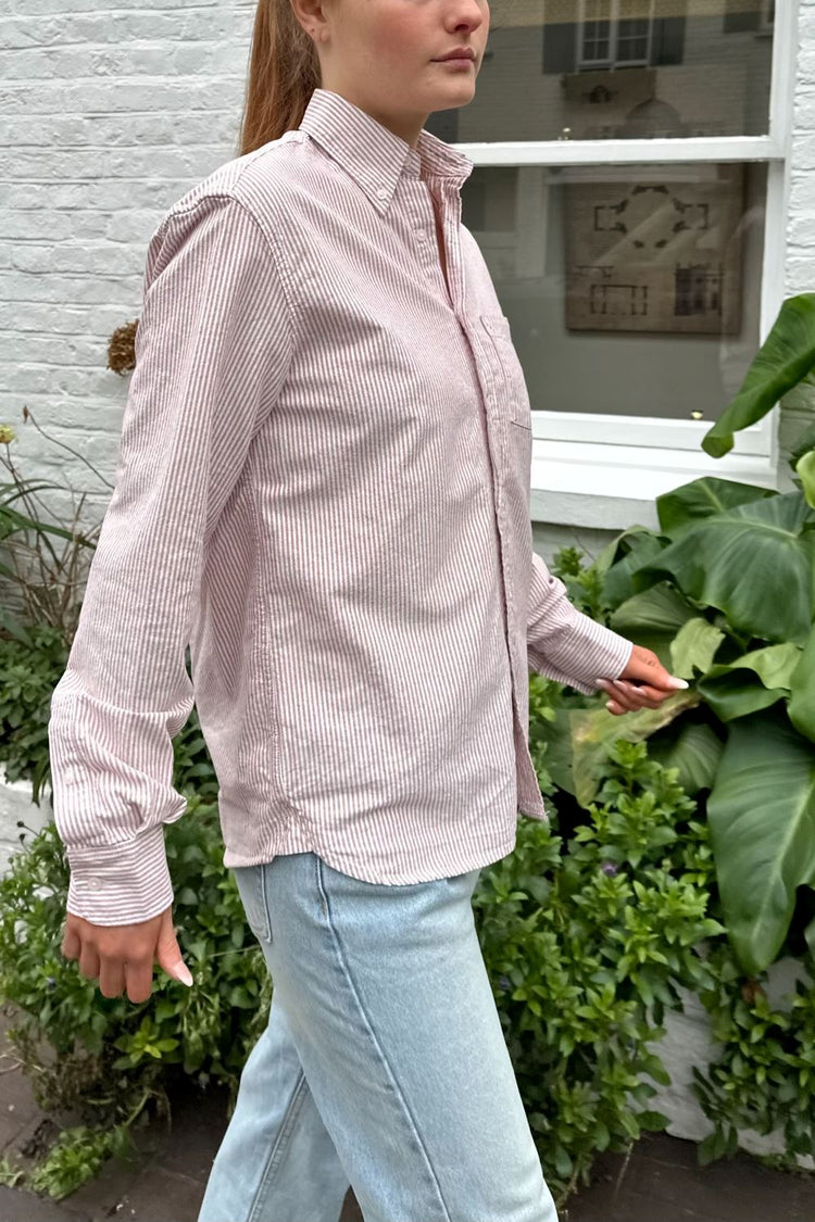 Stephanie Stripe Top | Pink and White Stripes / S/M