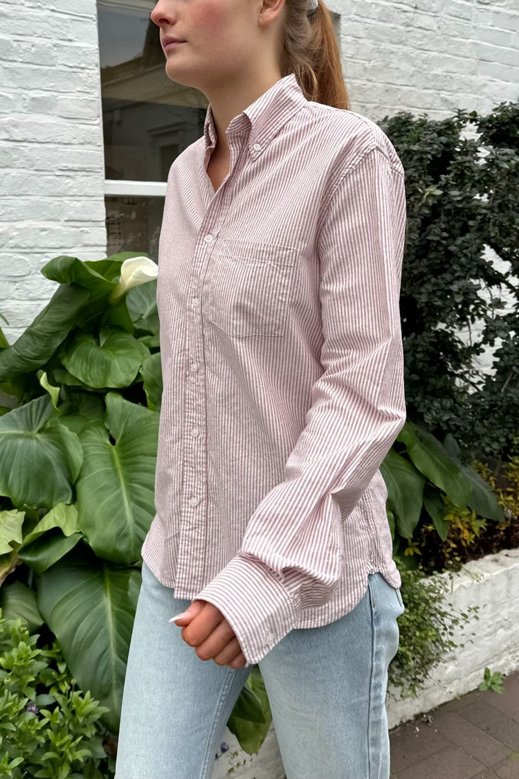 Stephanie Stripe Top | Pink and White Stripes / S/M
