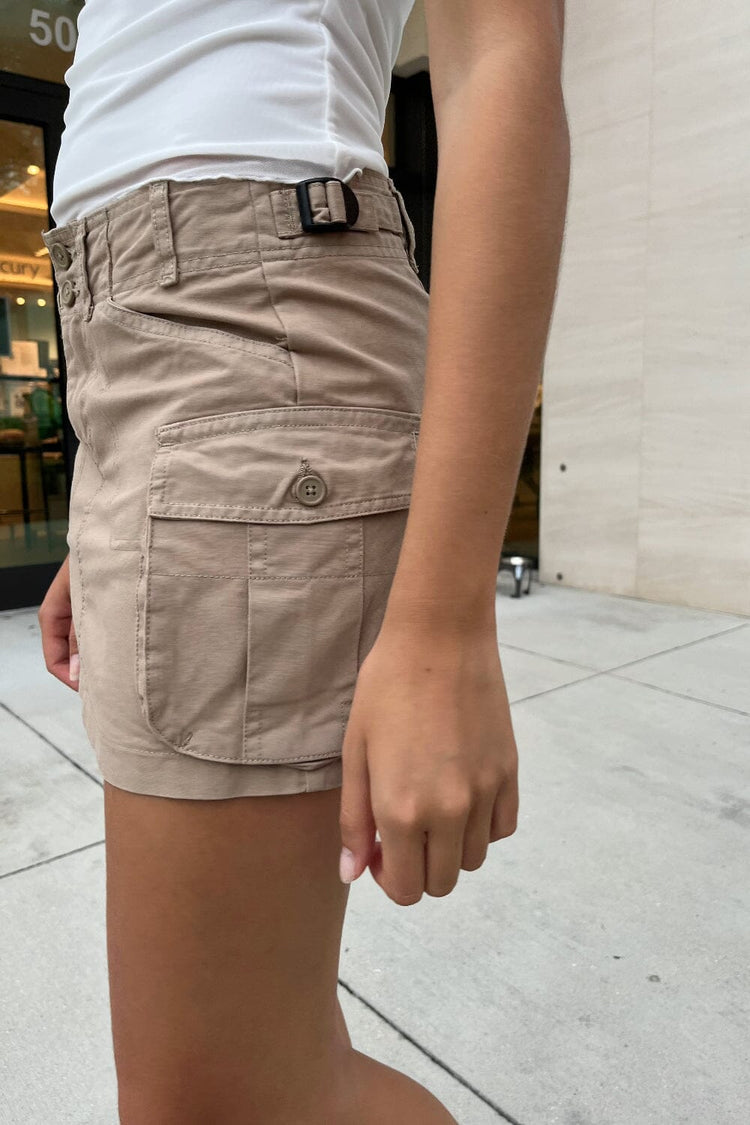 Beverly Cargo Mini Skirt | Khaki Beige / S