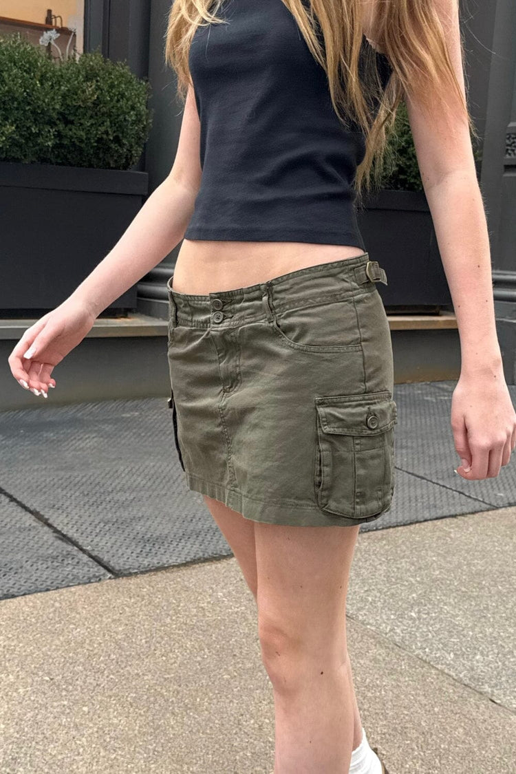 Yelin Mini Skirt | Military Green / XS/S