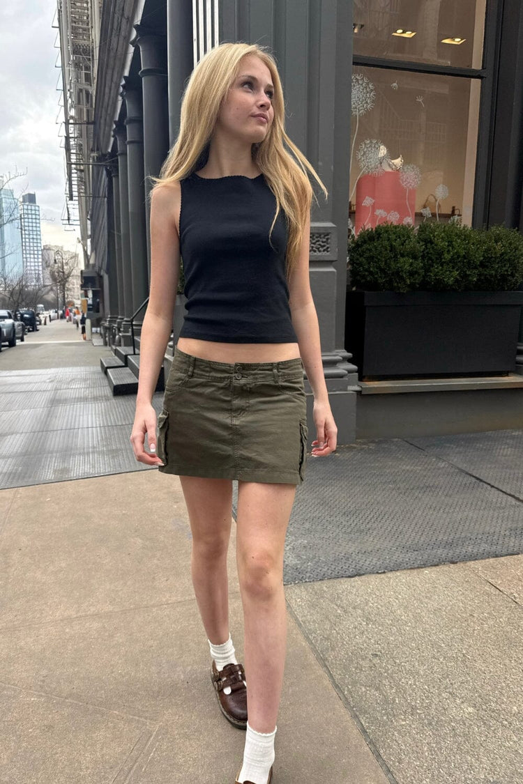 Yelin Mini Skirt | Military Green / XS/S