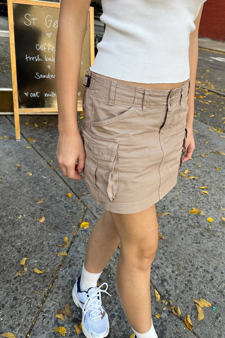 Beverly Cargo Mini Skirt | Sand / S