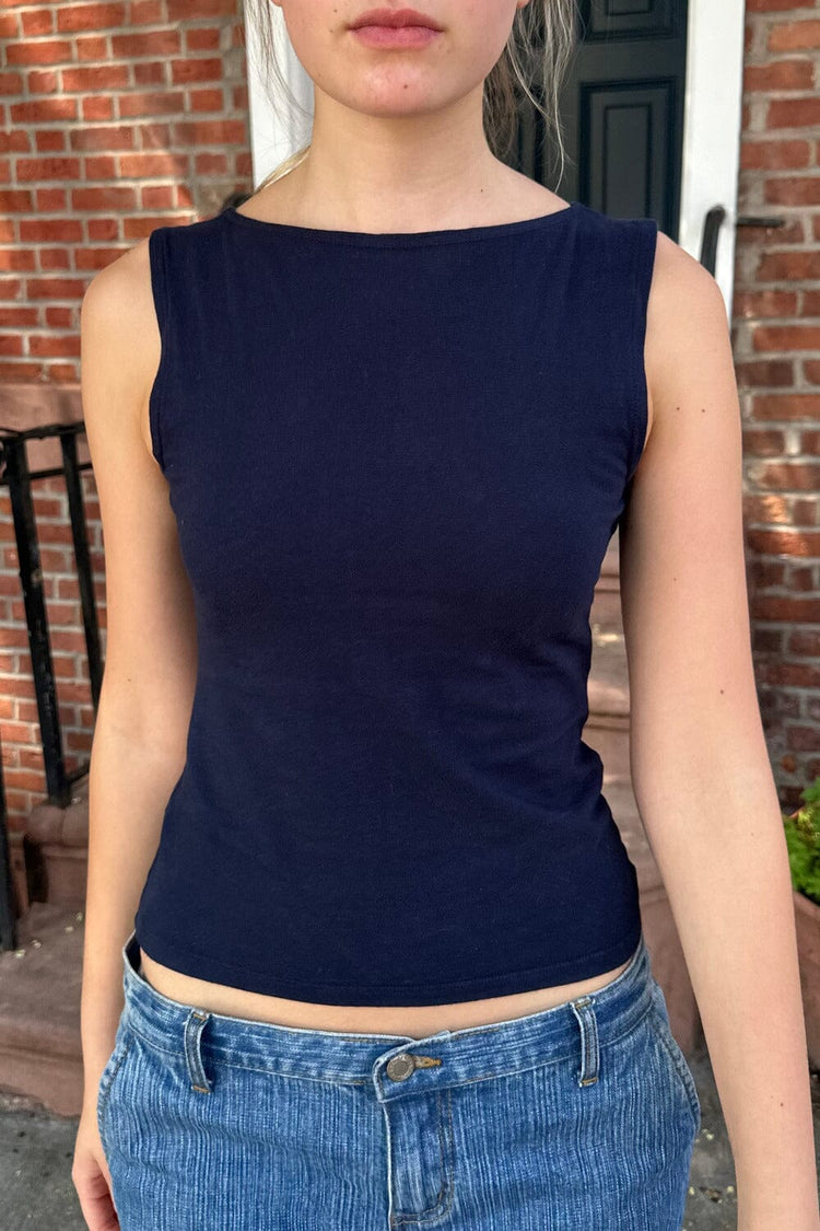 Kathleen Basic Tank | Navy Blue / XS/S