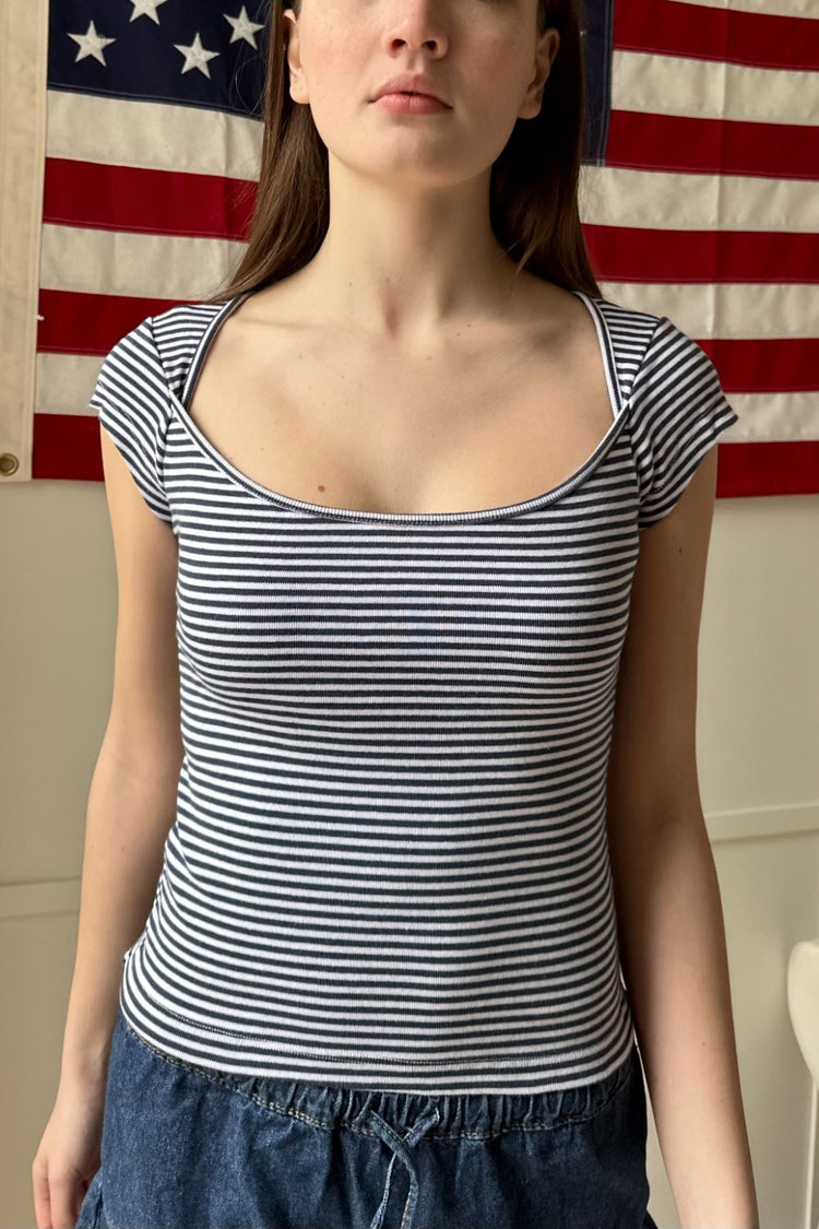 Ella Striped Top | Black And White Stripes / S