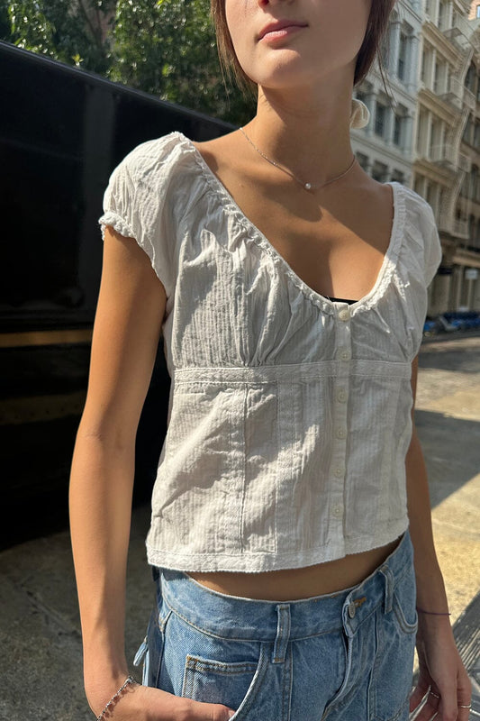 Brandy Melville Skylar mesh ruffled tank —୨୧ sold out via WA group-chat  authentic & bnwt