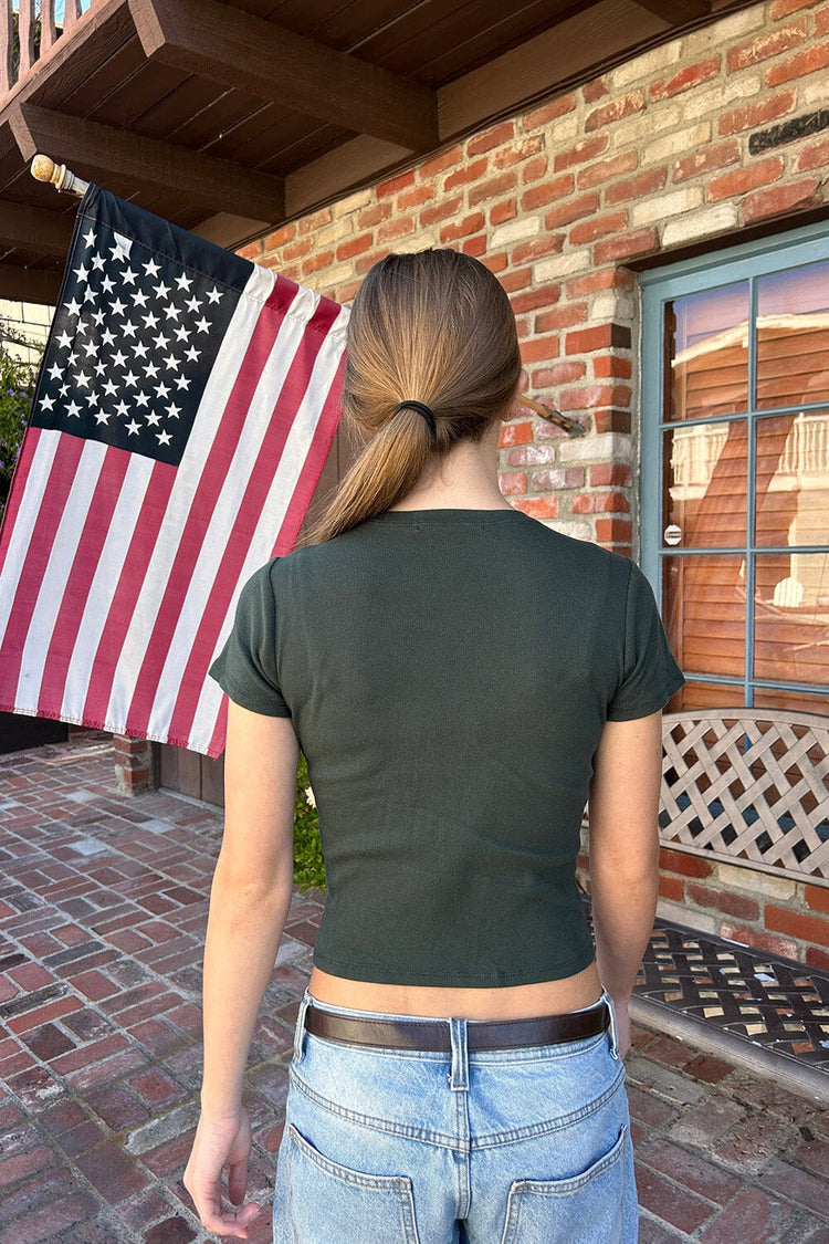 Emma Crop Top | Dark Green / XS/S