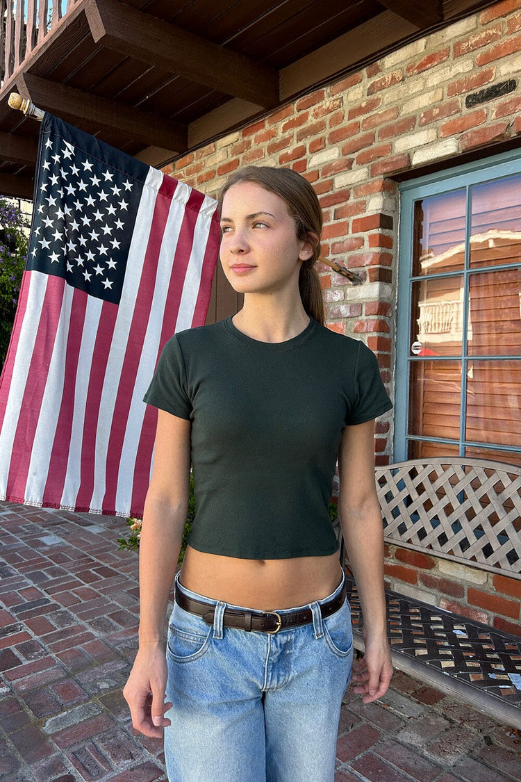 Emma Crop Top | Dark Green / XS/S