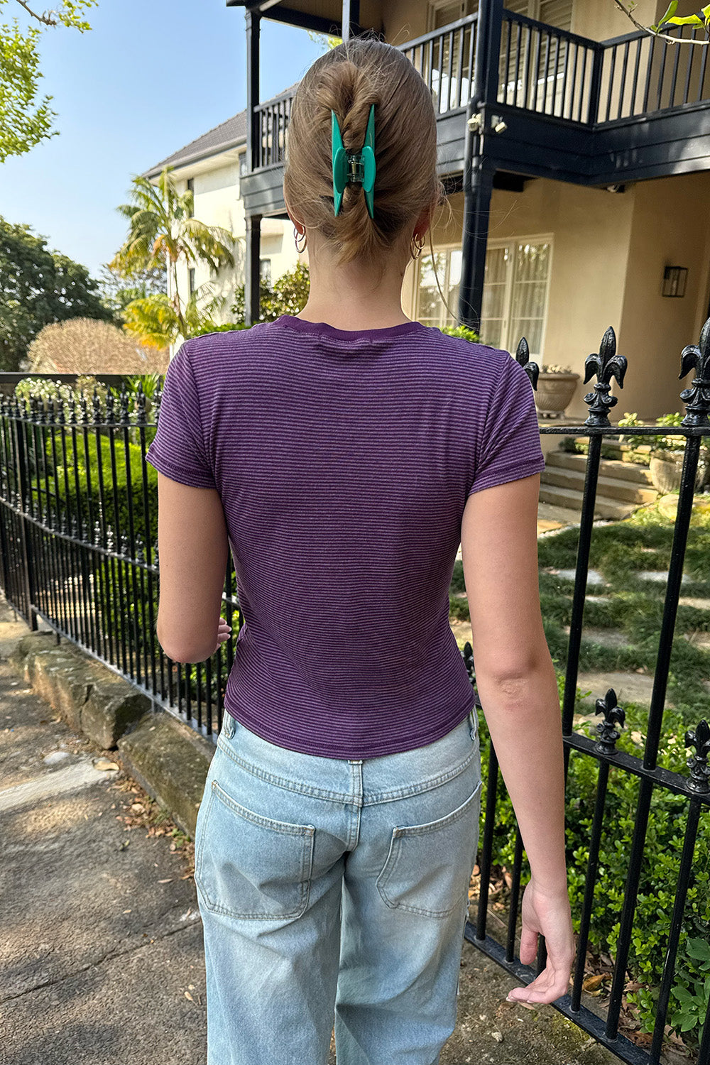 Jasmine Striped Top | Purple Stripes / XS/S