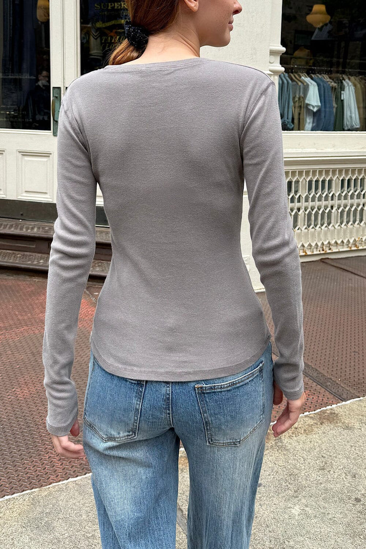 Ainsley Top | Light Charcoal Grey / XS/S