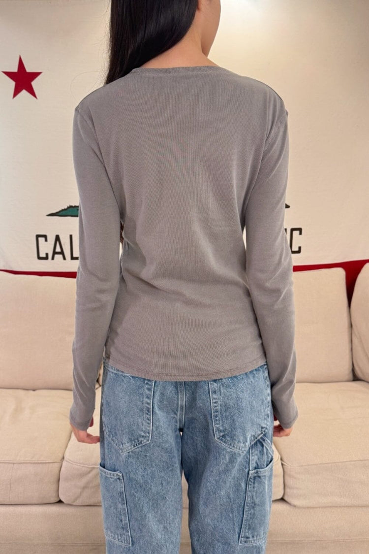 Ainsley Top | Light Charcoal Grey / XS/S