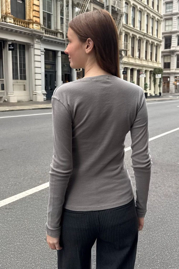Ainsley Top | Light Charcoal Grey / XS/S