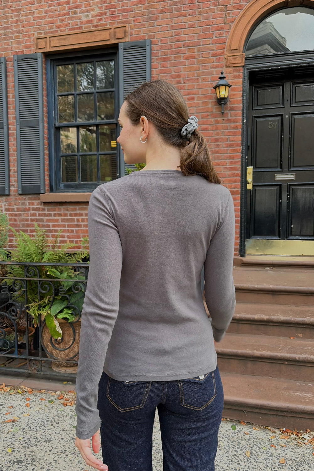 Ainsley Top | Light Charcoal Grey / XS/S