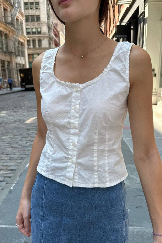 Brandy Melville SKYLAR SCALLOPED TANK White - $15 New With Tags - From  Maggie