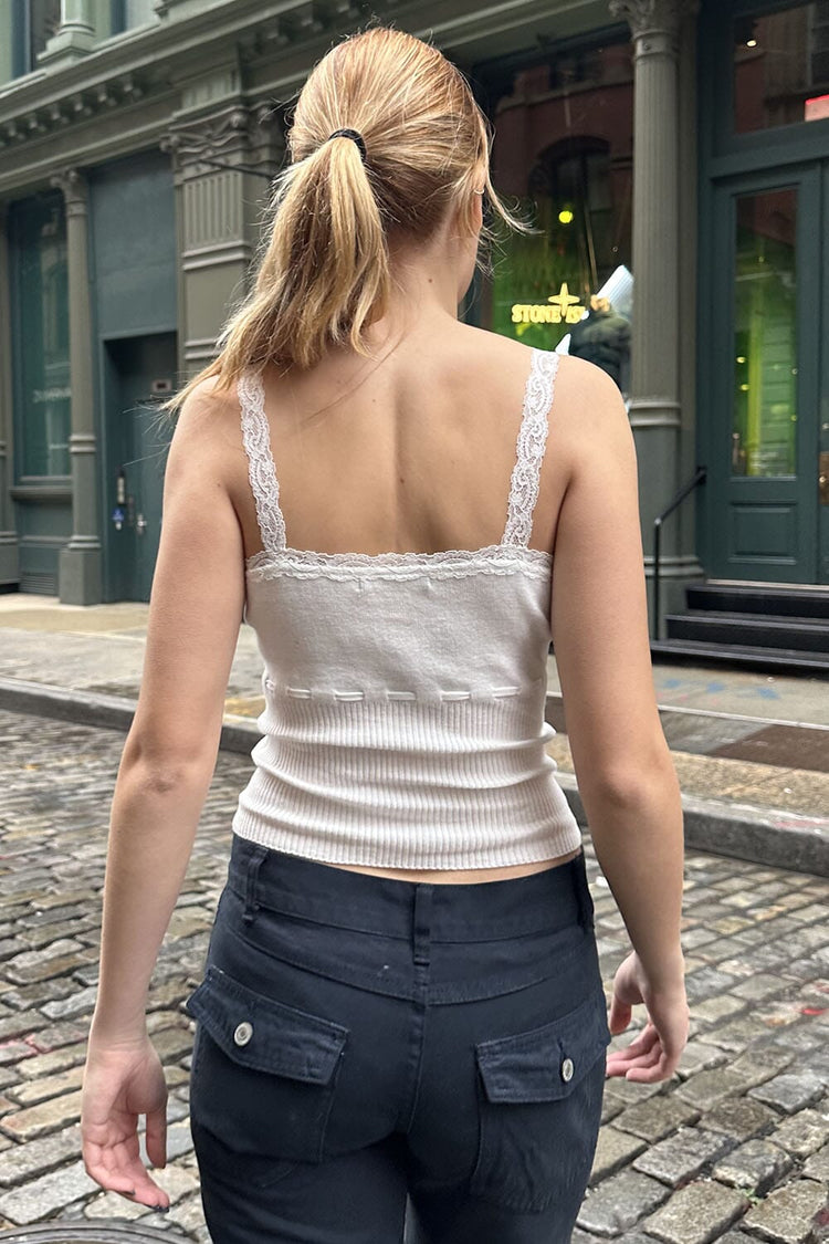 ONHAND‼️ Brandy Melville ~ Edith Lace Tank, Women's Fashion, Tops