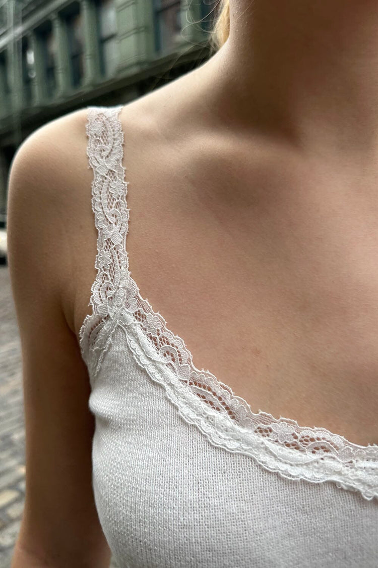 Sandra Lace Top | Natural White / XS/S