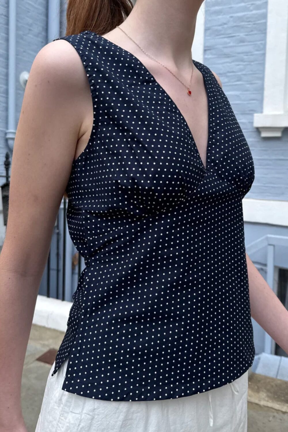 Navy with White Polka Dots / XS/S