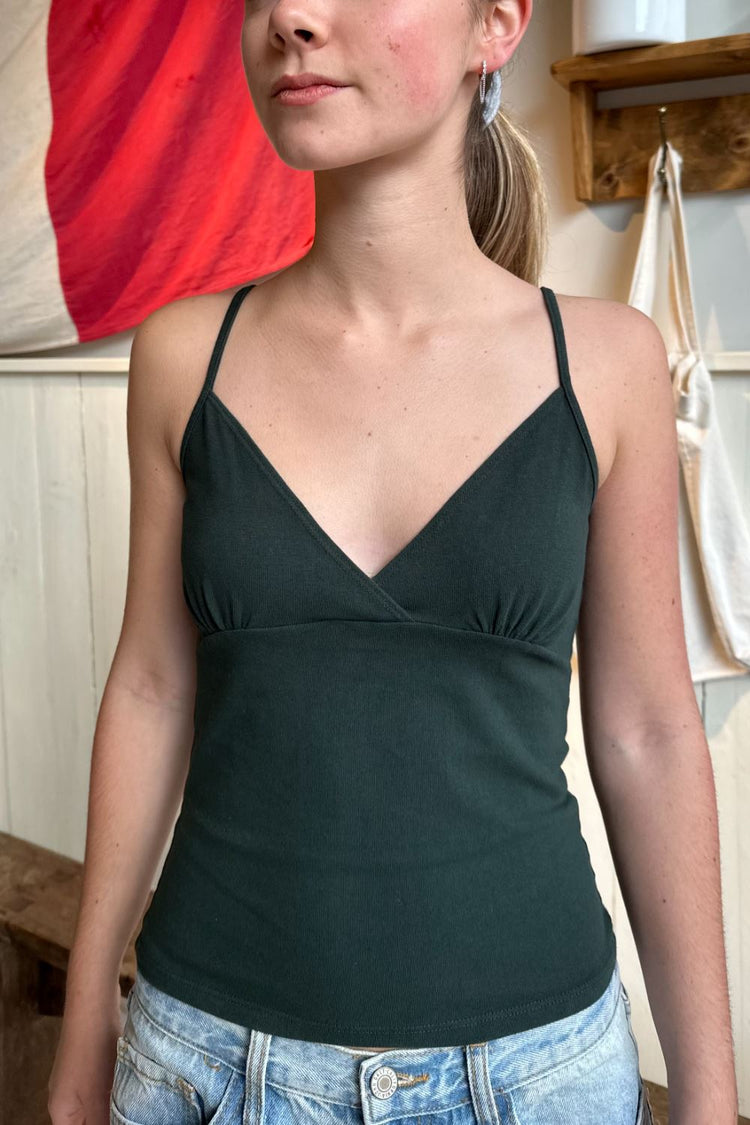 Victoria V-Neck Tank | Dark Green / XS/S