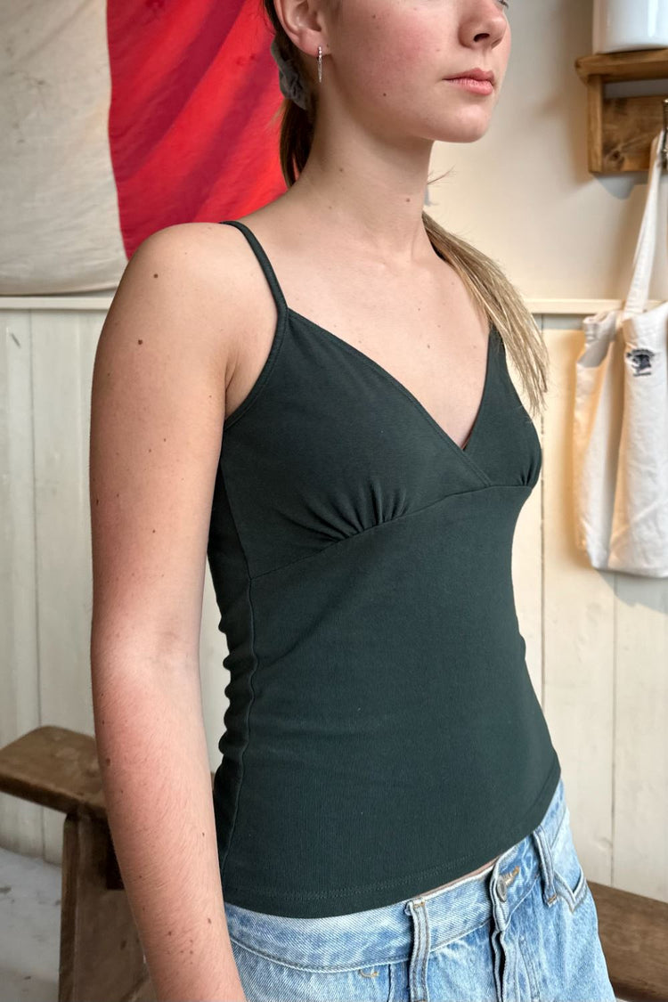 Victoria V-Neck Tank | Dark Green / XS/S