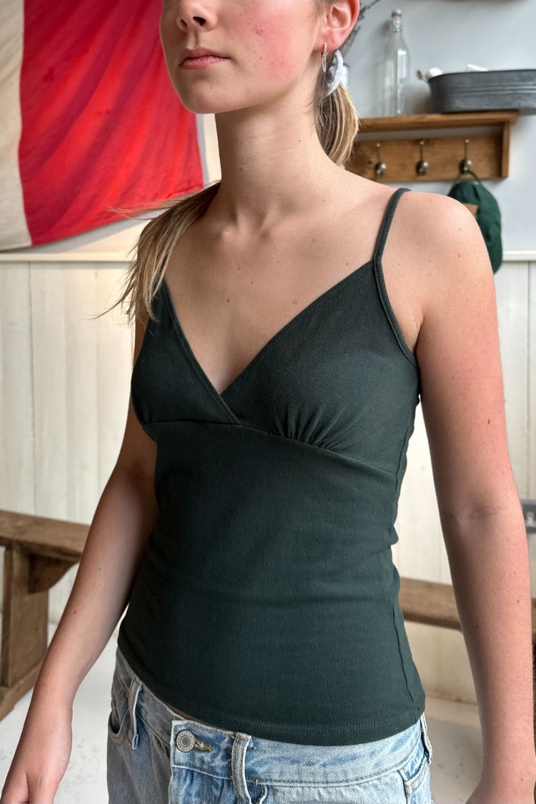 Victoria V-Neck Tank | Dark Green / XS/S