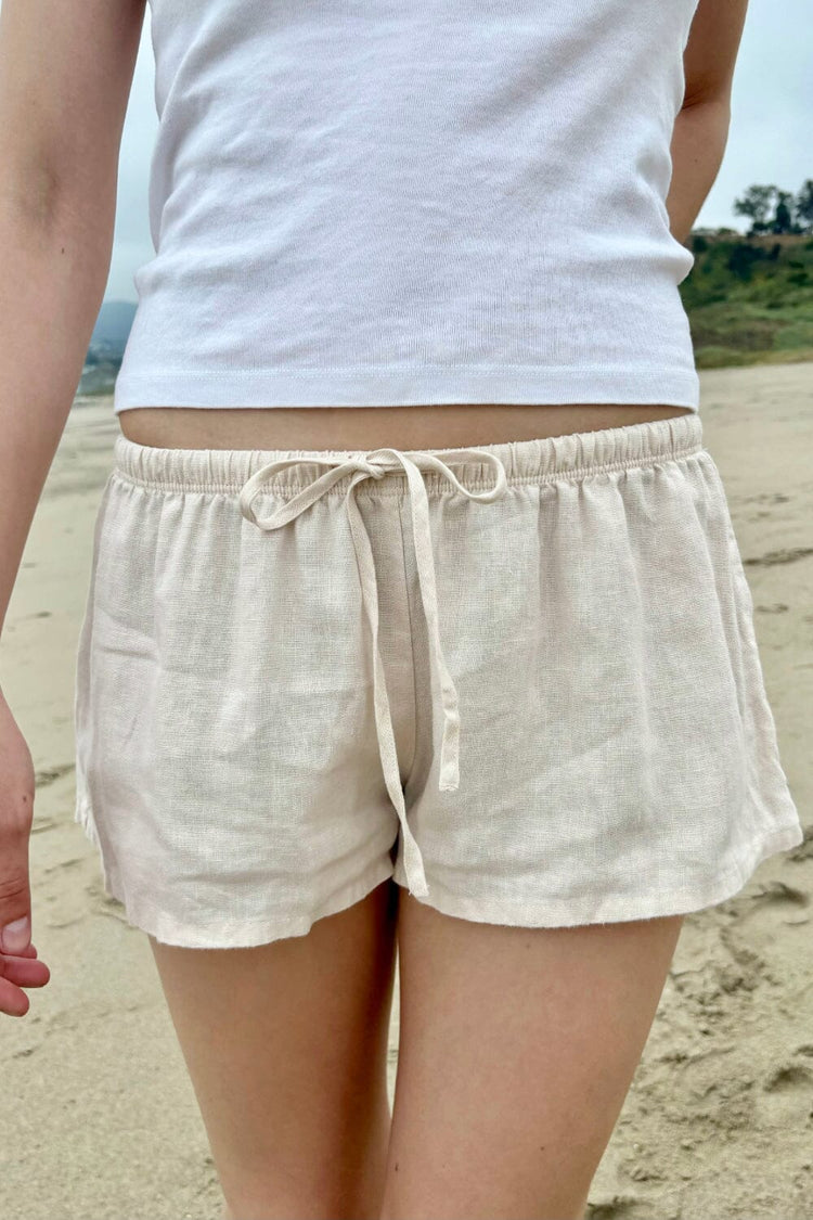 Mary Lou Linen Shorts | Light Pink / XS/S