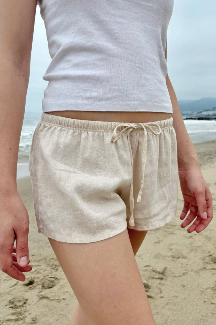 Mary Lou Linen Shorts | Light Pink / XS/S