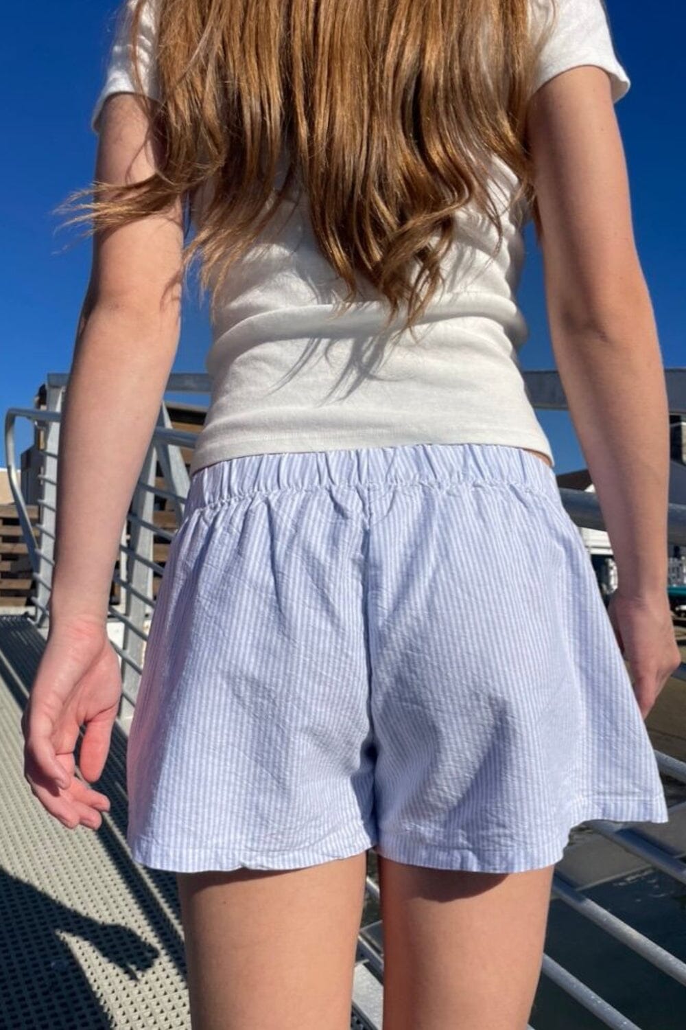 Keira Striped Boxer Shorts | Blue Stripes / XS/S