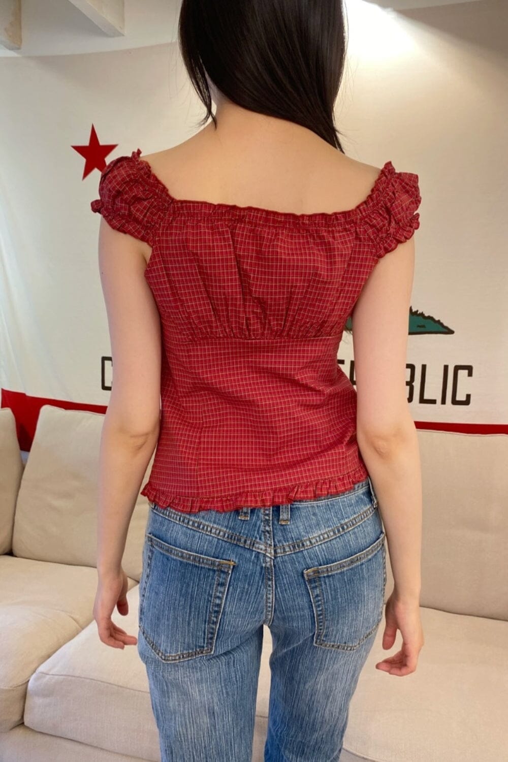 Elena Plaid Top