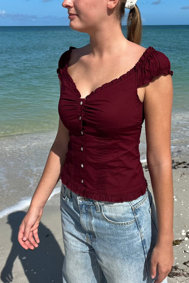Elena Top | Burgundy / XS/S