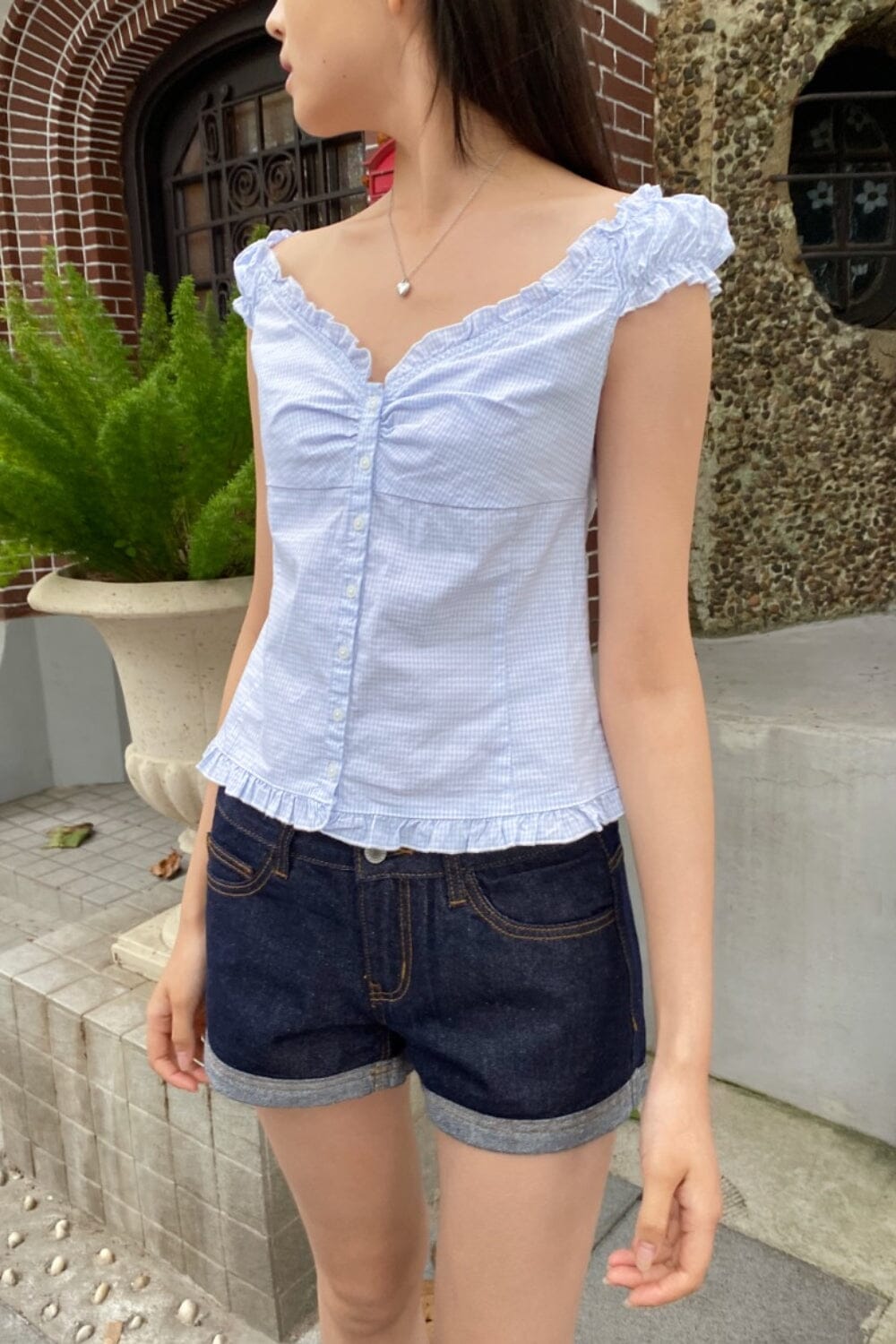 Square Light Blue and White / XS/S