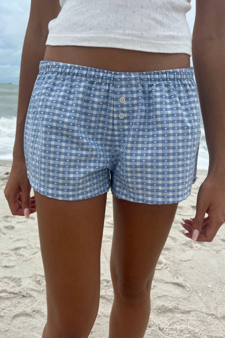 Keira Pajama Shorts | Blue and White Gingham / S/M